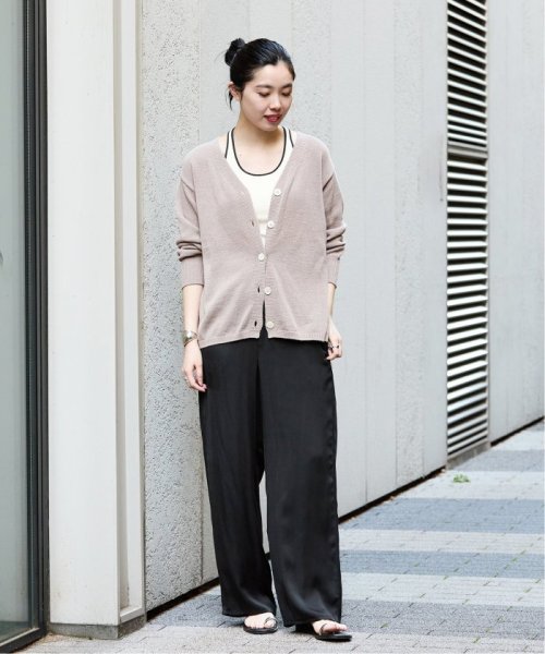 コットンナイロンテープヤーンカーディガン イエロー ベージュ 1/19 2/20 色あせ