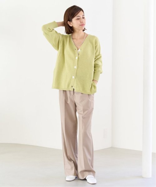 コットンナイロンテープヤーンカーディガン イエロー ベージュ 1/19 2/20 色あせ