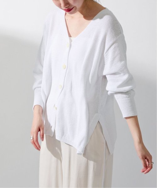 コットンナイロンテープヤーンカーディガン イエロー ベージュ 1/19 2/20 色あせ