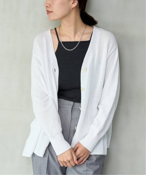 コットンナイロンテープヤーンカーディガン イエロー ベージュ 1/19 2/20 色あせ