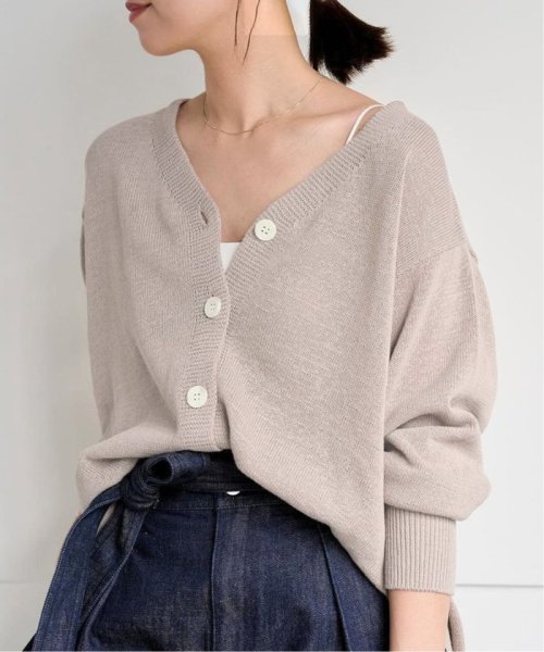 コットンナイロンテープヤーンカーディガン イエロー ベージュ 1/19 2/20 色あせ