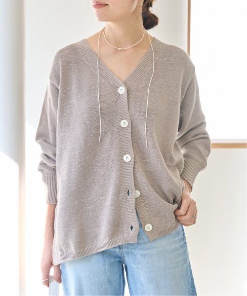 コットンナイロンテープヤーンカーディガン イエロー ベージュ 1/19 2/20 色あせ