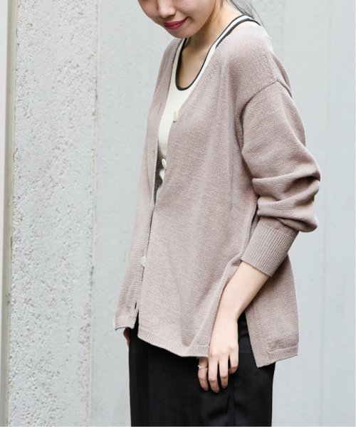 コットンナイロンテープヤーンカーディガン イエロー ベージュ 1/19 2/20 色あせ