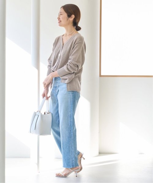 コットンナイロンテープヤーンカーディガン イエロー ベージュ 1/19 2/20 色あせ