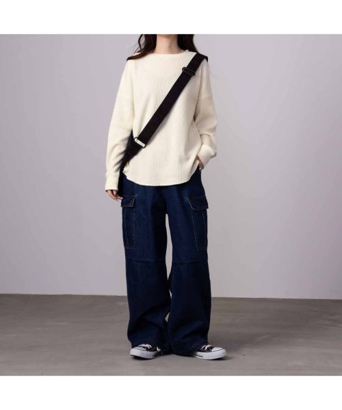 MAC HOUSE(women)(マックハウス（レディース）)/NAVY ネイビー ワッフル長袖Tシャツ 115426647/img05