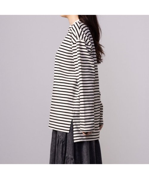 MAC HOUSE(women)(マックハウス（レディース）)/NAVY ネイビー ボーダー長袖Tシャツ 115426648/img05