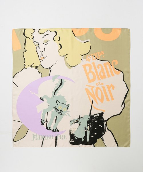 【24SS】ロートレックグラフィカルスカーフ【雑誌掲載】 ラベンダー系