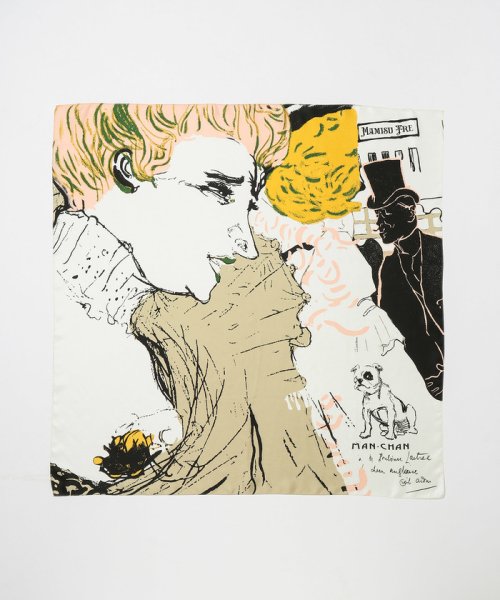 【24SS】ロートレックグラフィカルスカーフ【雑誌掲載】 ラベンダー系