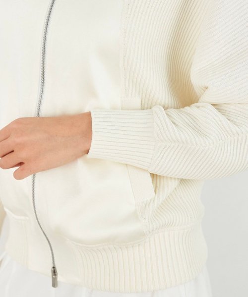 コットンポリエステルコイルヤーンコンビ ジップアップブルゾン 