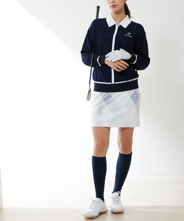 Jun & Ropé バイカラー使い衿付き長袖プルオーバー サイズM バイカラー使い