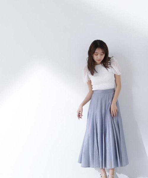 NATURAL BEAUTY BASIC(ナチュラルビューティーベーシック)/シャイニーシアーボイルスカート　24SS/img50