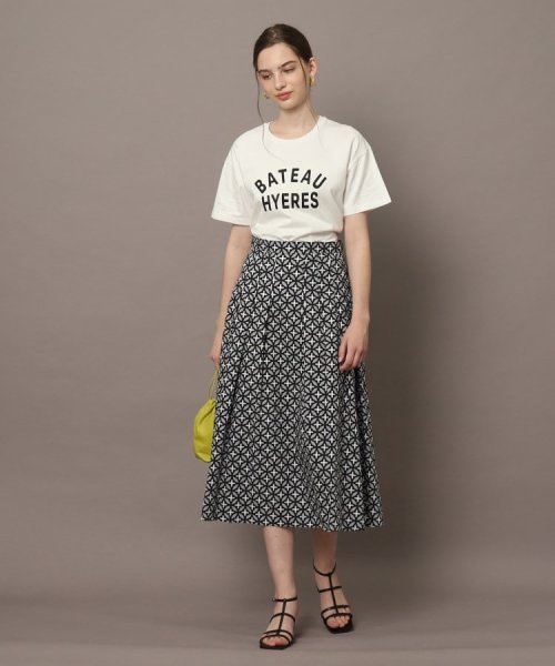 【洗える】オーバーラップサークルプリントスカート 