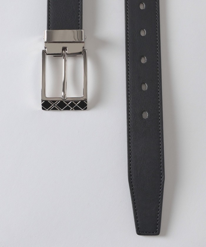 新品ブラックレーベルクレストブリッジ　日本製　チェックバックルレザーベルト BLUE LABEL / BLACK LABEL CRESTBRIDGE｜サルカンチェック