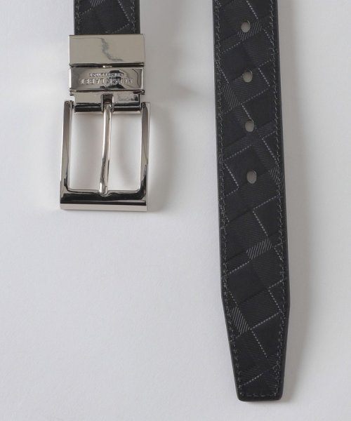 エンボスクレストブリッジチェックリバーシブルベルト 