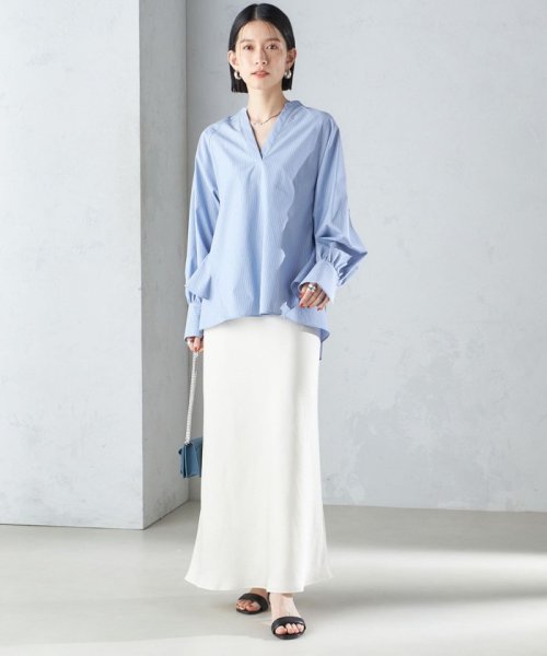 〈手洗い可能〉バイアス サテン マーメイド スカート 