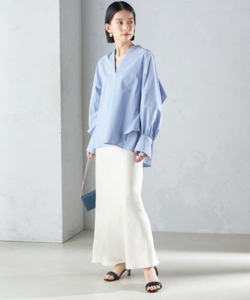 〈手洗い可能〉バイアス サテン マーメイド スカート 