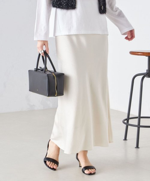 〈手洗い可能〉バイアス サテン マーメイド スカート 