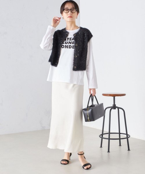 〈手洗い可能〉バイアス サテン マーメイド スカート 