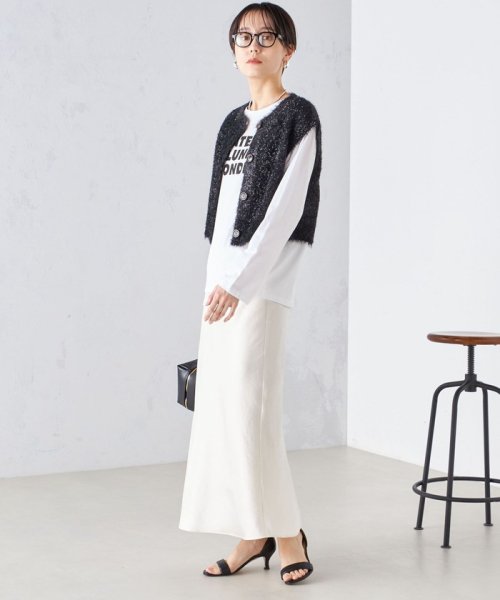 〈手洗い可能〉バイアス サテン マーメイド スカート 