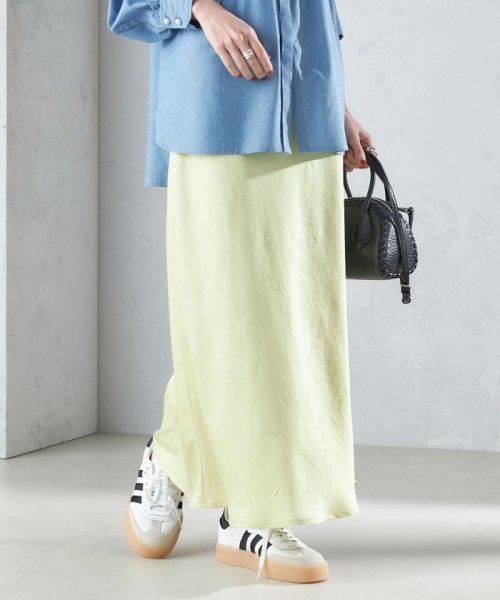 〈手洗い可能〉バイアス サテン マーメイド スカート 