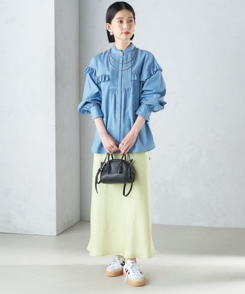 〈手洗い可能〉バイアス サテン マーメイド スカート 