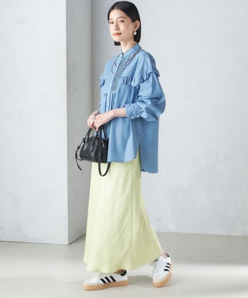 〈手洗い可能〉バイアス サテン マーメイド スカート 