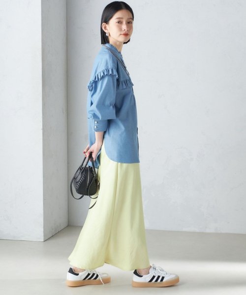 〈手洗い可能〉バイアス サテン マーメイド スカート 