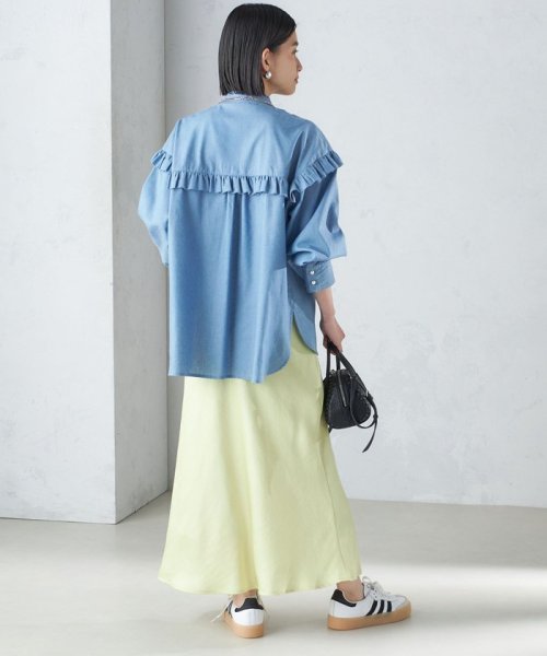 〈手洗い可能〉バイアス サテン マーメイド スカート 