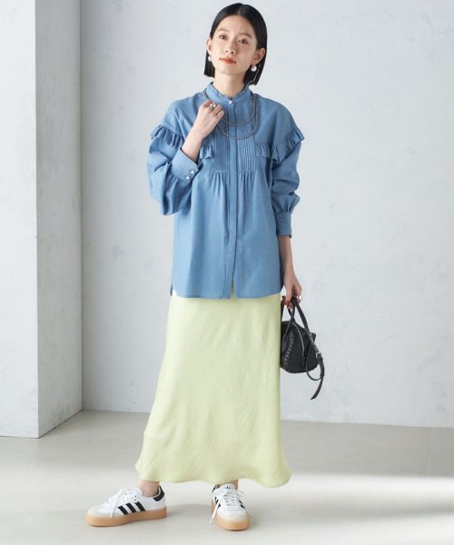 〈手洗い可能〉バイアス サテン マーメイド スカート 