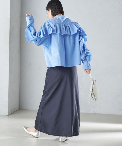 〈手洗い可能〉バイアス サテン マーメイド スカート 