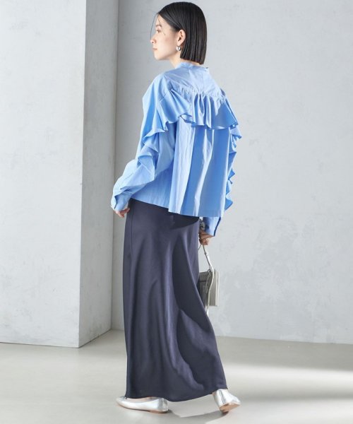 〈手洗い可能〉バイアス サテン マーメイド スカート 