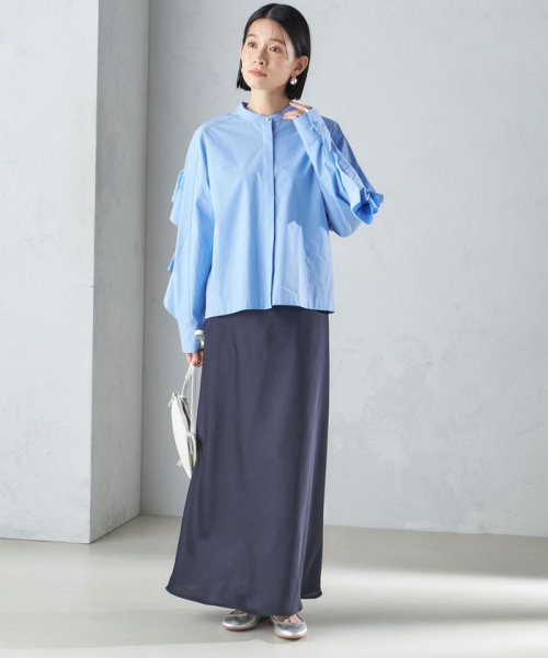 〈手洗い可能〉バイアス サテン マーメイド スカート 