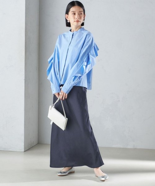 〈手洗い可能〉バイアス サテン マーメイド スカート 