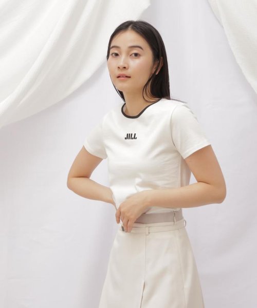 JILL by JILL STUART(ジル バイ ジル スチュアート)/◇オーガニックコットン　バイカラーシシュウロゴコンパクトＴシャ/img02