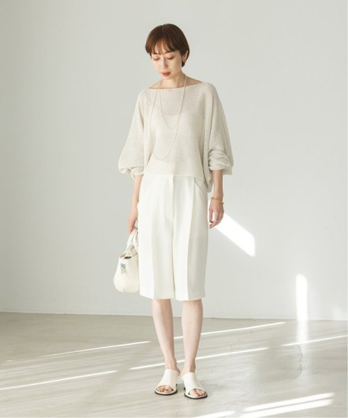 ドレープサテンダブルベルトハーフパンツ 