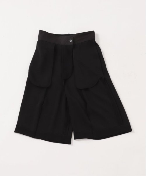 ドレープサテンダブルベルトハーフパンツ 