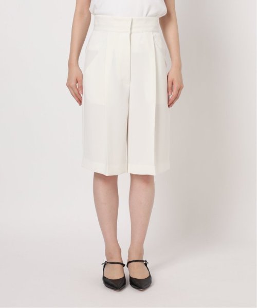 ドレープサテンダブルベルトハーフパンツ 