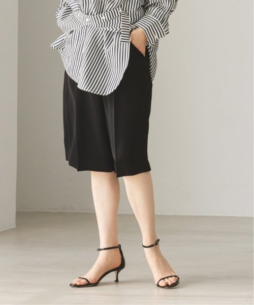 ドレープサテンダブルベルトハーフパンツ 