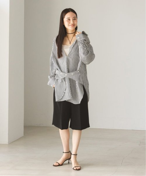 ドレープサテンダブルベルトハーフパンツ 