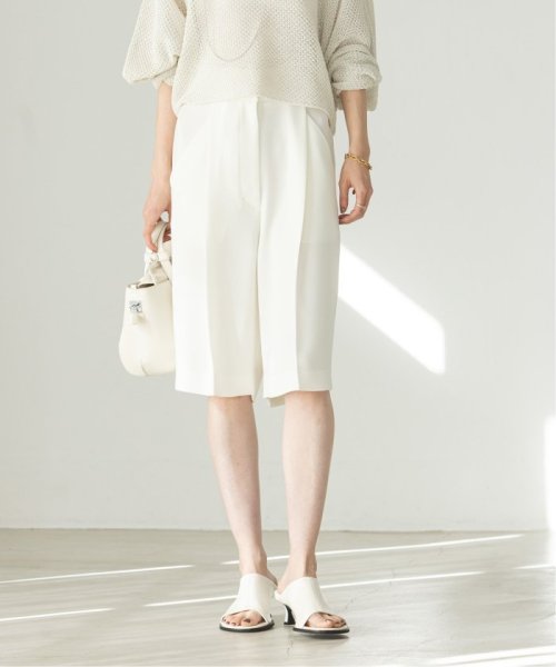 ドレープサテンダブルベルトハーフパンツ 