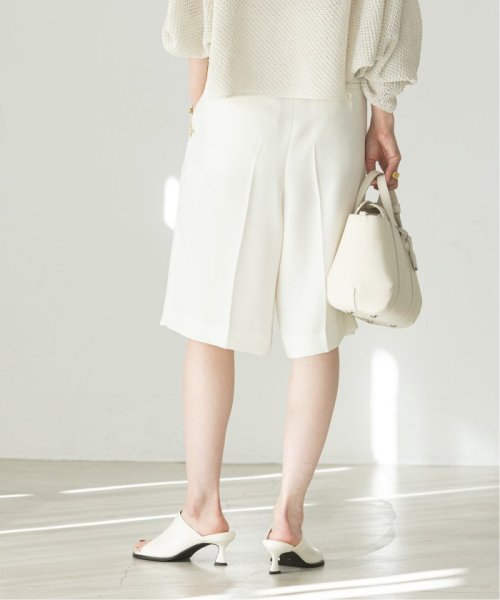 ドレープサテンダブルベルトハーフパンツ 