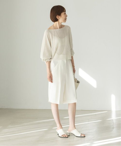 ドレープサテンダブルベルトハーフパンツ 