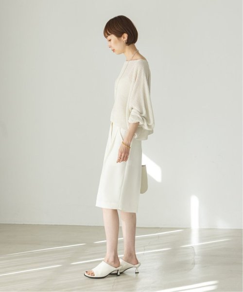 ドレープサテンダブルベルトハーフパンツ 