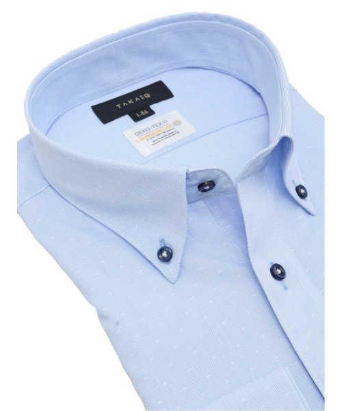 TAKA-Q(タカキュー)/形態安定 吸水速乾 スタンダードフィット ボタンダウン 長袖 シャツ メンズ ワイシャツ ビジネス ノーアイロン 形態安定 yシャツ 速乾/img01