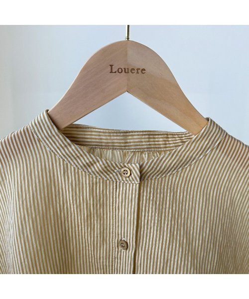 Louere(ルエレ)/louere ノーカラーストライプシアーシャツ/img18