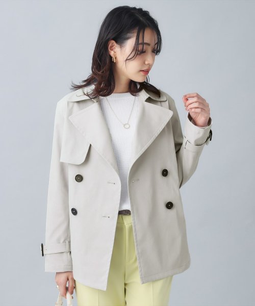 【人気急上昇！／撥水／UV】Aライン ショートトレンチコート UV 商品番号：153