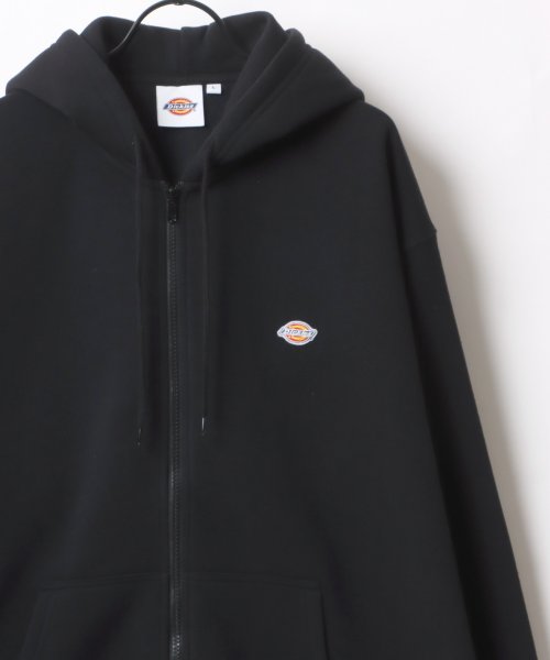 LAZAR(ラザル)/【Lazar】Dickies/ディッキーズ 別注 オーバーサイズ 裏起毛 ミニロゴワッペン ワンポイント刺繍 スウェット ジップアップパーカー/長袖 トップス /img11