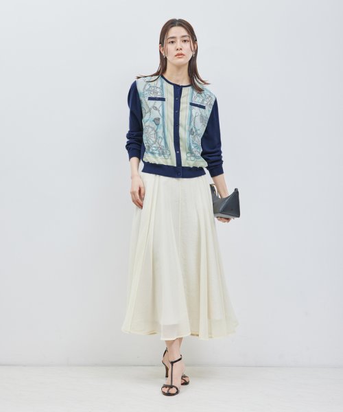 【洗える】ヴィンテージスカーフプリントカーディガン【セットアップ対応】 品番 GGM24020