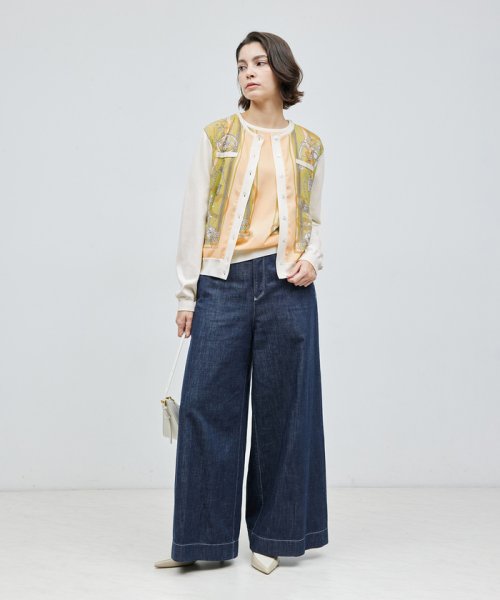 【洗える】ヴィンテージスカーフプリントカーディガン【セットアップ対応】 品番 GGM24020