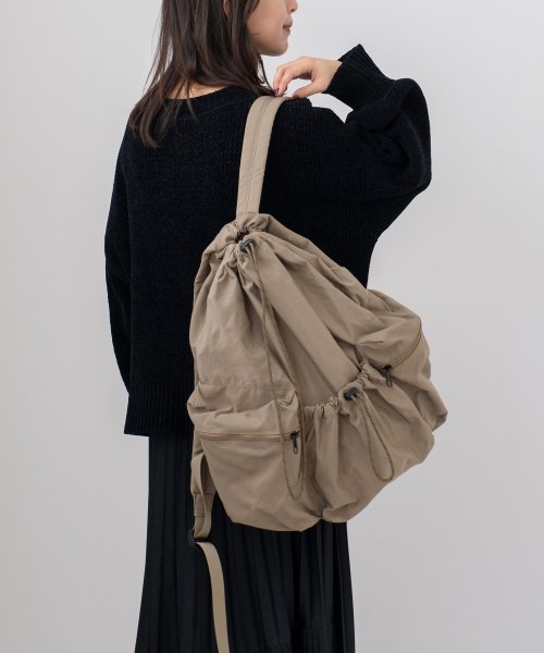 巾着ナイロンリュックサック【aroco/アロコ】レディース おしゃれ 軽量 大容量 ユニセックス a4 クッション材入りポケット ノートPC 軽量 アウトドア 人気・おすすめ｜省スペース設計・旅行向けにおすすめ お得商品 プライバシー配送 翌日お届け対応